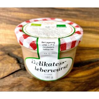Delikatessleberwurst fein 190g im Glas