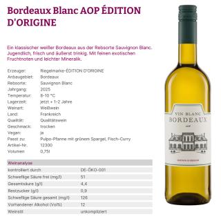 Bordeaux Blanc AOP ÉDITION D´ORIGINE 2025