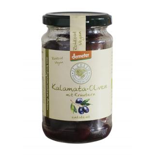 Glas - Kalamata Oliven mit Kräutern ohne Stein