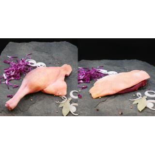 Gänsekombi: 1 x Gänsekeule + 1 x Gänsebrust (ca. 1,0 - 1,3 kg)