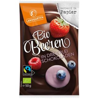 Beeren in dreierlei Schokolade
