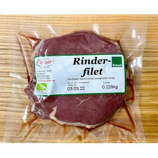 Rinderfilet (2 Scheiben) ca. 200g vakuum.