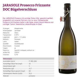 JARASOLE Frizzante Prosecco DOC Bügelverschluss
